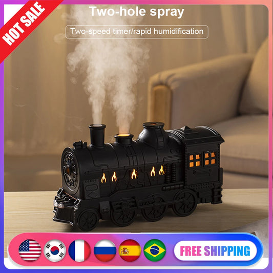 300ml Mini Train Shape Essential Oil Diffuser with Light