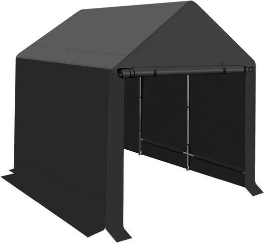 Outdoor 6x8 ft Storage Shed, Canopy Carport Heavy Duty Metal