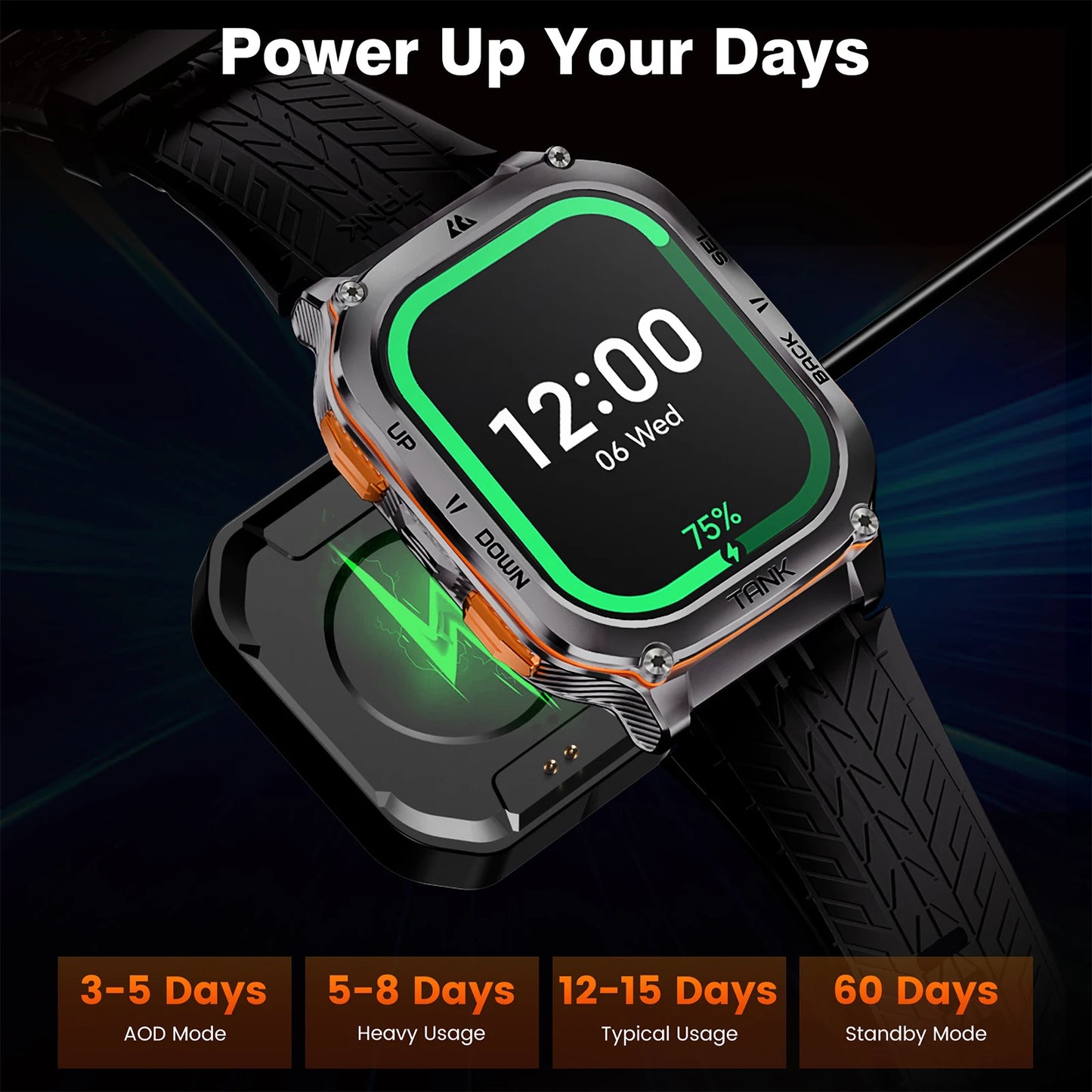 Ultra GPS Smart Watch For Men Smartwatch 480mAh Waterproof Digital Fitness